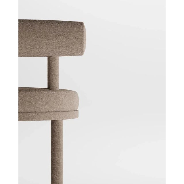 Collector Moca Bar Chair in Boucle Brown by Studio Rig For Sale - Image 4 of 5