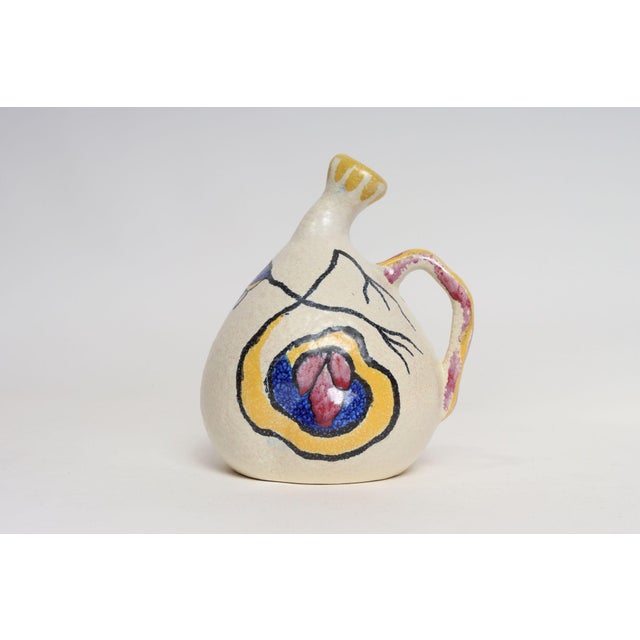 Art Deco 1940s Art Deco Zuid-Holland Gouda "Espera" Bulbous Matte Glaze Ceramic Pitcher For Sale - Image 3 of 17