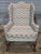 Queen Anne Late 20th Century Pair Southwood Connoisseur Collection Mahogany Wing Chairs Flame Stitch Fabric For Sale - Image 3 of 10