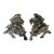 Pair Oriental Stone Carved Ram Wine Cup Holder Shaped Display Figures For Sale