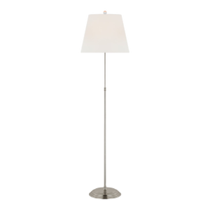 Suzanne Kasler by Visual Comfort Signature Wyatt 52" Floor Lamp in Polished Nickel with Linen Shade
