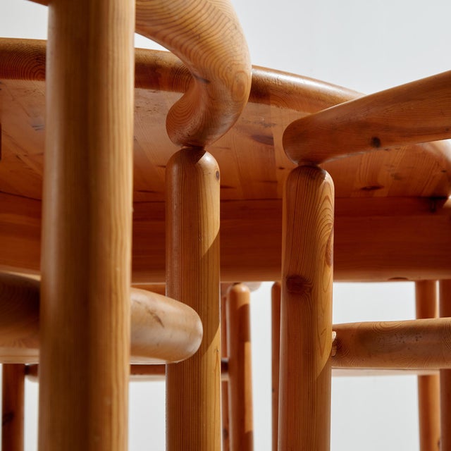 Brown Pinewood Dining Set by Rainer Daumiller for Hanex, 1980s, Set of 7 For Sale - Image 8 of 18