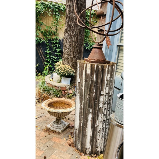 Large Pair Antique White & Rust Neoclassical Iron Garden Planters Early 20th Century For Sale - Image 10 of 10