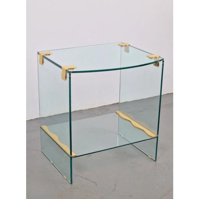 Vintage Regency Brass & Glass Side Table, 1970s For Sale - Image 10 of 12