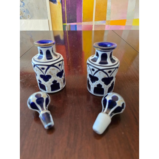Antique Moser Bohemian Glass Overlay Bottles- Set of 2 For Sale - Image 9 of 9
