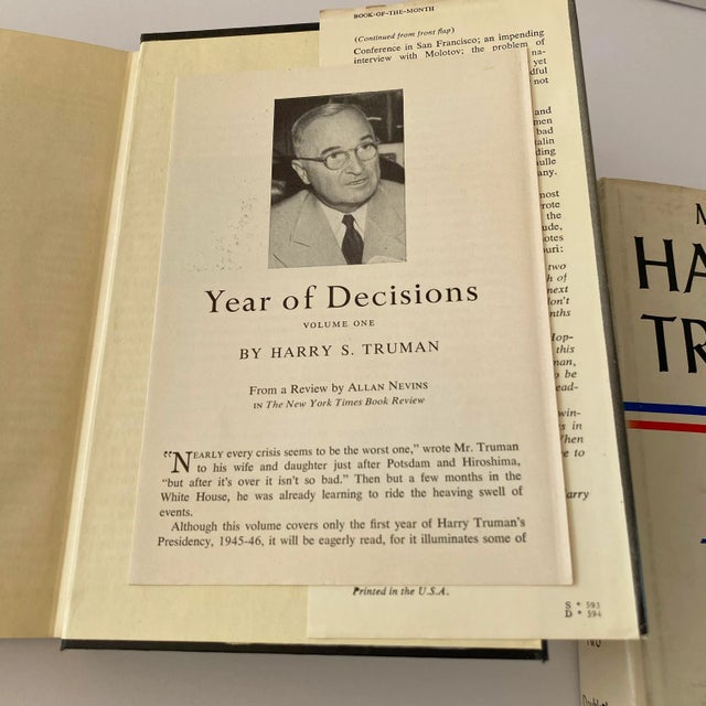 Paper 1955–1956 Harry S. Truman Memoirs First Edition Set With Dust Jackets For Sale - Image 7 of 13