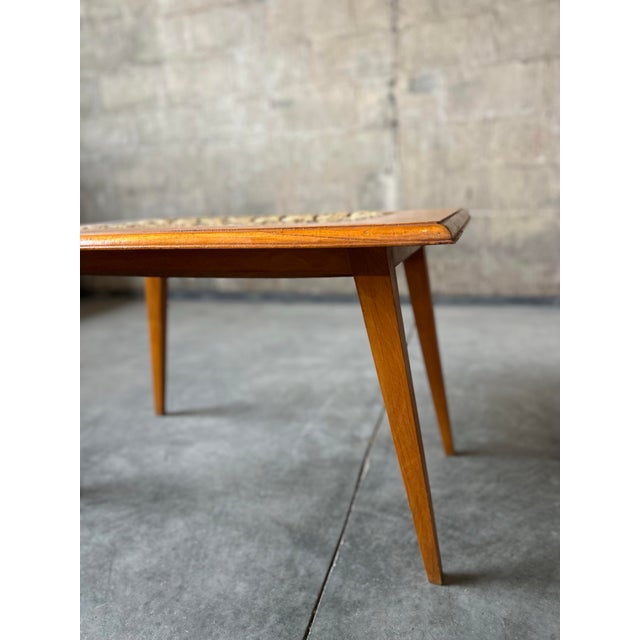1950s Adrien Audoux and Frida Minet Oak and Rope Side Table For Sale - Image 5 of 6