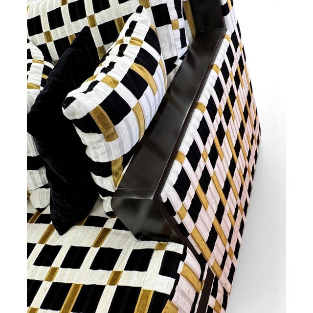 Black Mid-Century-Modern Geometric Velvet Sectional Attr to Milow Baughman for Thayer Coggin For Sale - Image 8 of 18