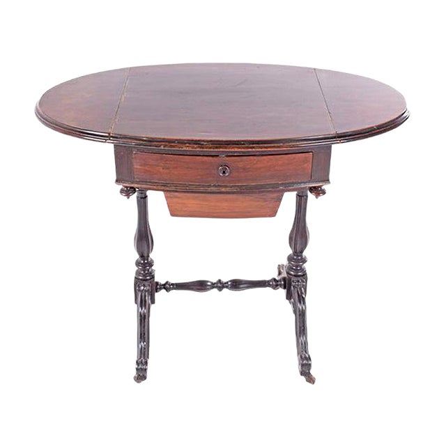 Antique English Sewing Table For Sale