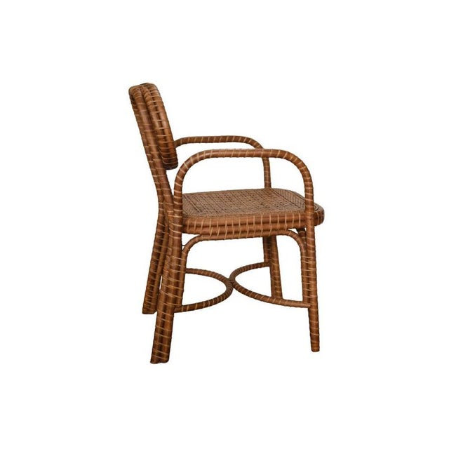 Bridget Chair with Arms in Stained Rattan and Plywood by Popus Editions For Sale - Image 4 of 6