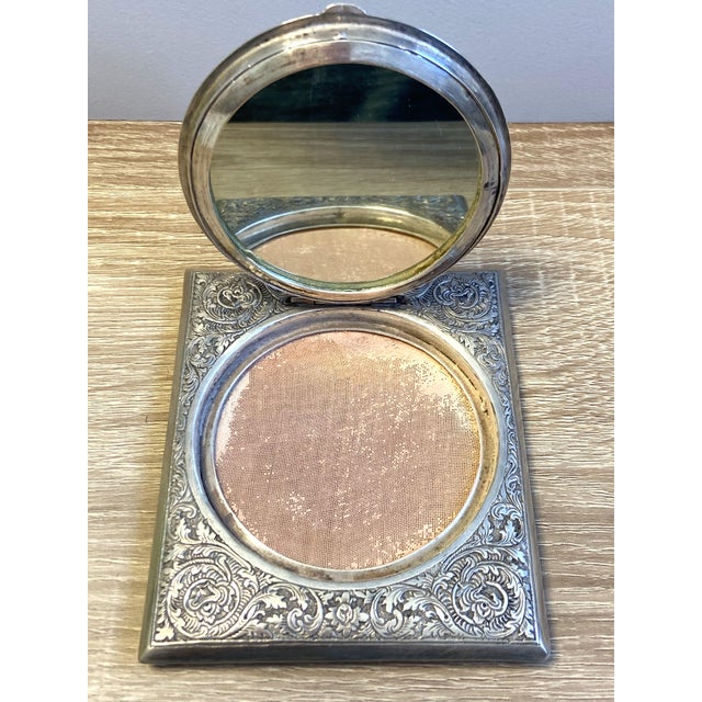 Pocket Powder Compact in Sterling Silver, 1890s For Sale - Image 11 of 13