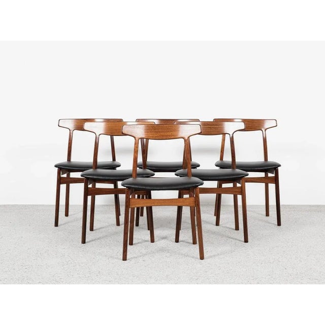 Mid-Century Danish Dining Chairs in Rosewood by Henning Kjaernulf for Bruno Hansen, 1960s, Set of 6 For Sale - Image 13 of 13