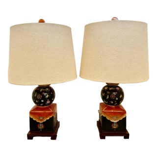 1970s Famille Noire Table Lamps by Maitland Smith - a Pair For Sale