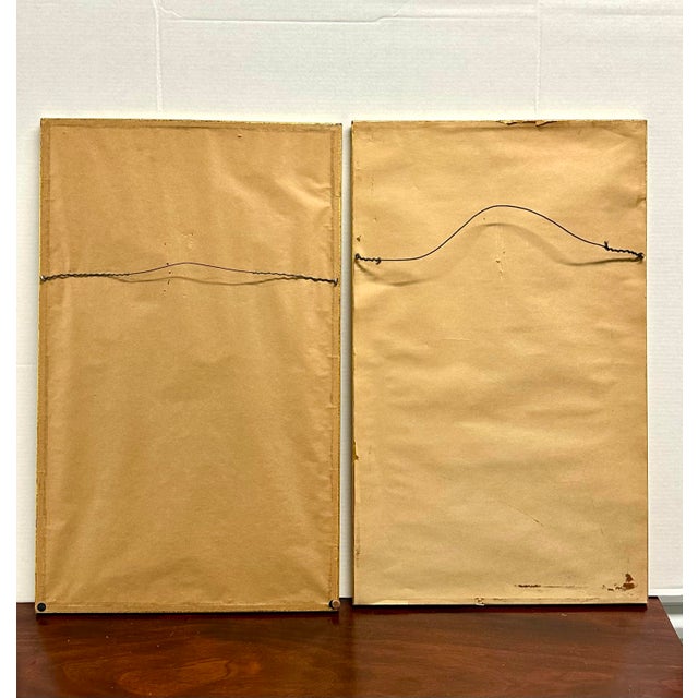 70s Ancestral Portraits on Silk, a Pair For Sale - Image 10 of 11