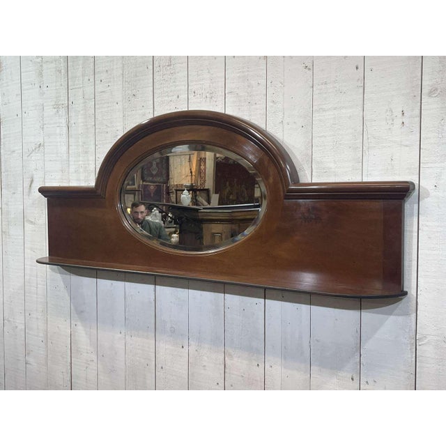 Early 20th Century English Mahogany Shelf with Beveled Mirror For Sale - Image 12 of 12
