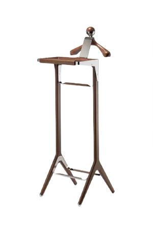 Stainless Steel & American Black Walnut Classical Valet Stand by Honorific