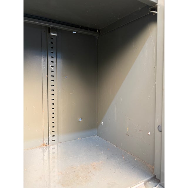 Mid 20th Century Industrial Stackable Metal Cabinet With Sliding Glass Doors For Sale - Image 9 of 18
