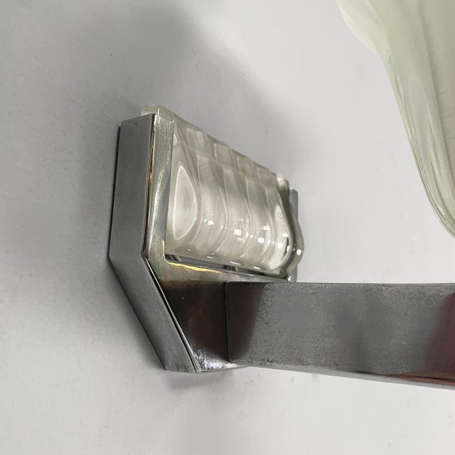 Italian Art Deco Wall Lamps in Glass and Metal, 1930s, Set of 2 For Sale - Image 16 of 17