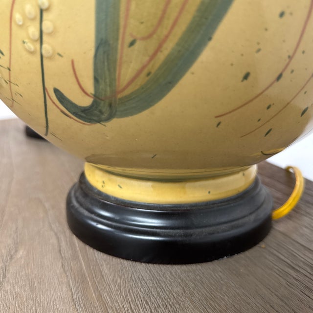 Late 20th Century Botanical Ceramic Ginger Jar Table Lamps - a Pair For Sale - Image 11 of 12