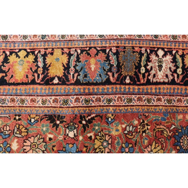 Apricot Antique Rug Featuring a All-Over Floral Design 12'4 X 17'0 For Sale - Image 8 of 12