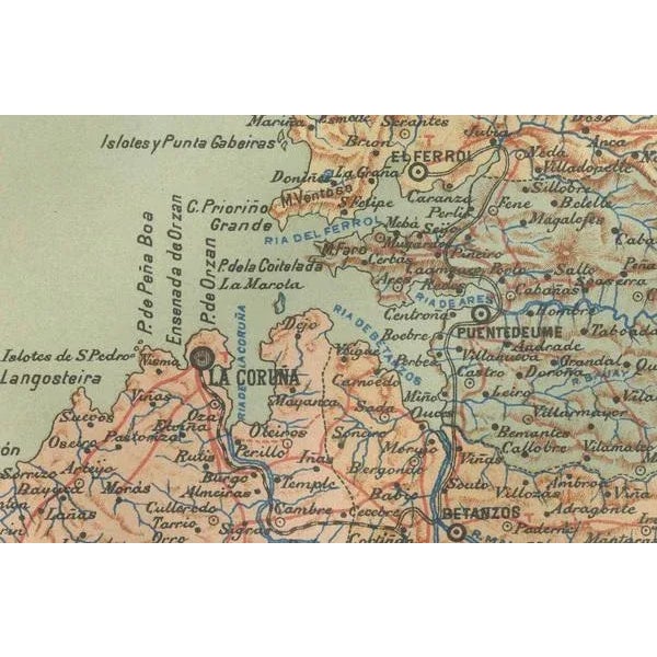 A Cartographic View of Galicias Maritime Province, 1901 For Sale - Image 4 of 8