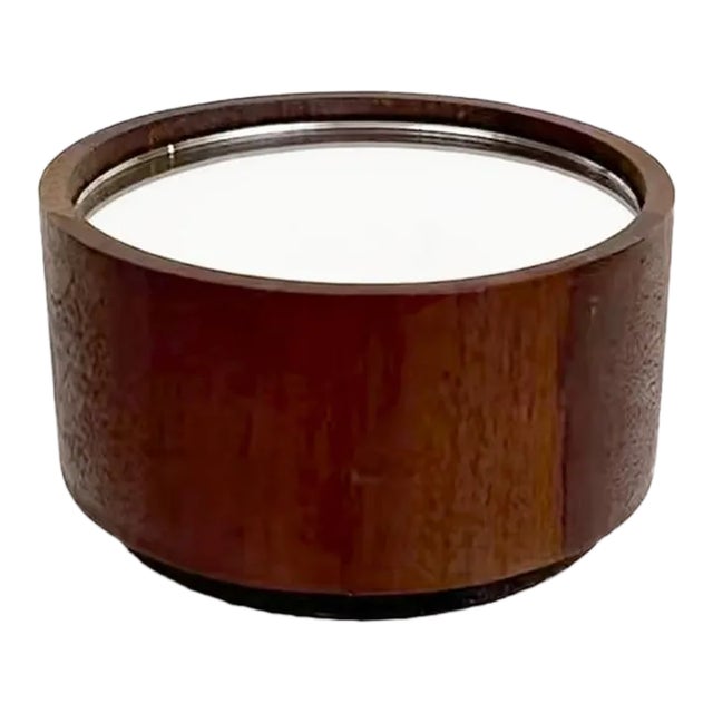 Vintage Walnut Mirror Paperweight For Sale