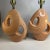 Pair Vintage 1960s Mid-Century Modern Abstract Swirl Sculptural Peach Cerami 3 Way Table Lamps For Sale - Image 4 of 10