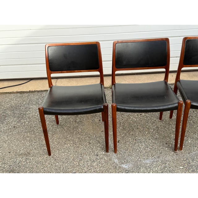 Wood Set of Four Niels Otto Møller Model 80 Danish Modern Dining Chairs for j.l. Møllers Møbelfabrik For Sale - Image 7 of 12