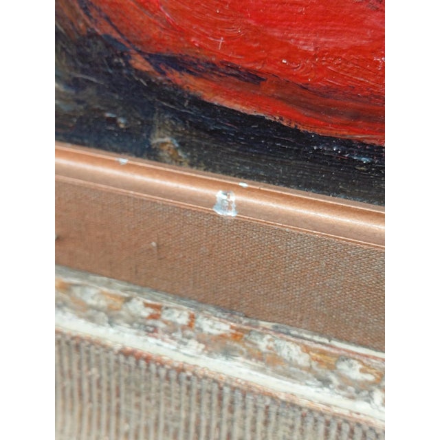 Wood Framed Signed Abstract Artist's Tablescape Oil on Canvas For Sale - Image 7 of 7