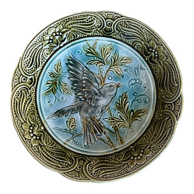 19th Century Belgian Majolica Plate by Wasmuel For Sale