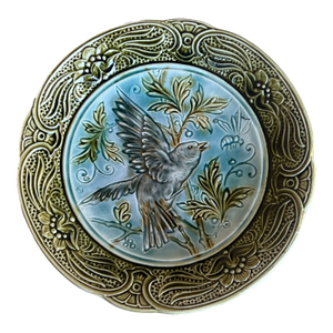 19th Century Belgian Majolica Plate by Wasmuel