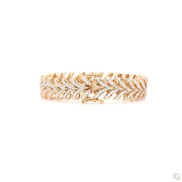 3.65 Carat Round Brilliant Cut Diamond Gold Bracelet For Sale In New York - Image 6 of 9