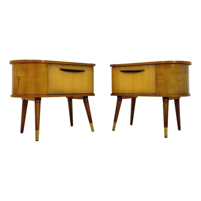 Mid-Century German Bedside Tables from Wk Möbel, 1960s, Set of 2 For Sale