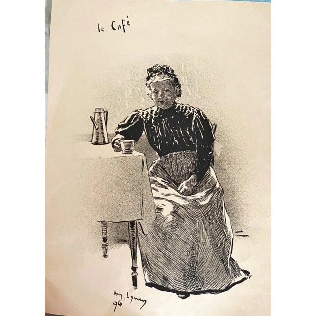 André Lynen, Il Café, 1896, Original Lithograph For Sale - Image 3 of 3