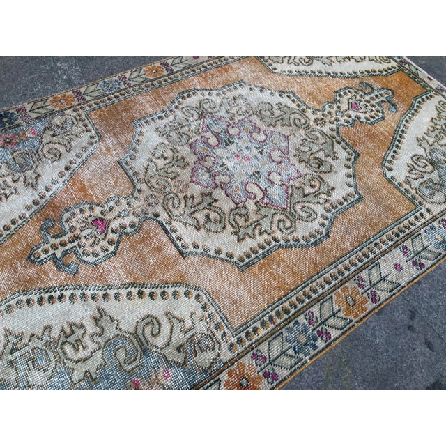 Textile 1960s Vintage Turkish Bohemian Rug - 4′4″ × 6′9″ For Sale - Image 7 of 10
