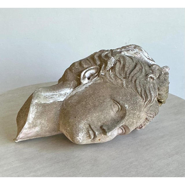 Vintage Greco Roman Patinated Resin Head Sculpture For Sale - Image 10 of 16