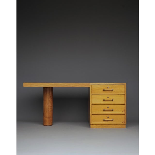 Art Deco French Freestanding Desk in Ash, 1930s For Sale - Image 6 of 18