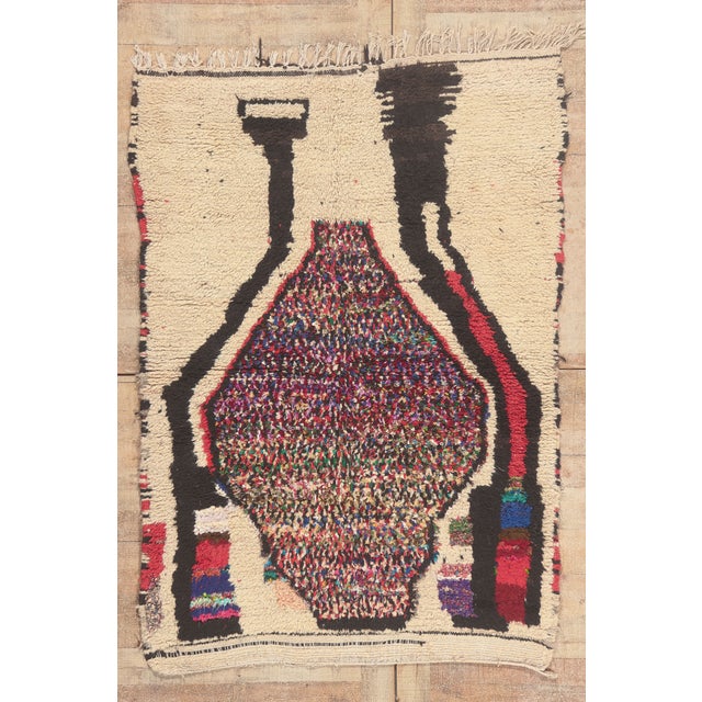 Vintage Azilal Boucherouite Moroccan Rug, 04'04 X 06'03 For Sale - Image 10 of 10