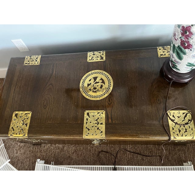Wood Antique Mid-Century Oriental 5 Piece Cabinet Set For Sale - Image 7 of 10