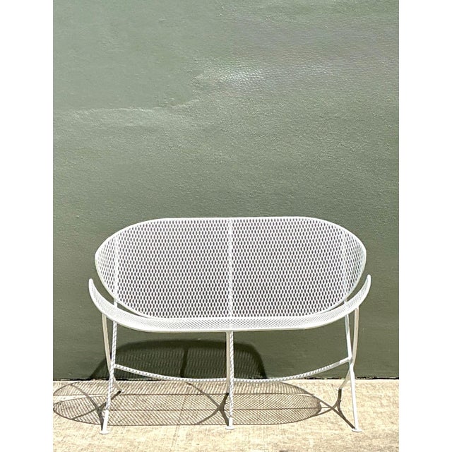 Mid-Century Modern Salterini “Orange Slice” Metal Mesh Bench For Sale - Image 16 of 18