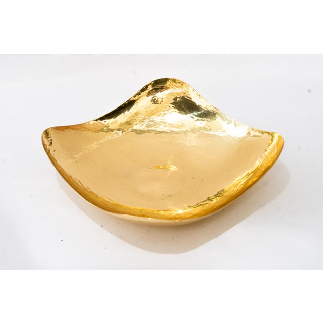 Art Deco Hammered Brass Fruit Bowl, 1920s For Sale - Image 4 of 10