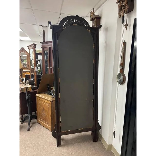 Late 19th Century Victorian Walnut Pier Mirror, Hand Carved and Ornate, Newly Refinished, Beveled Glass For Sale - Image 10 of 11