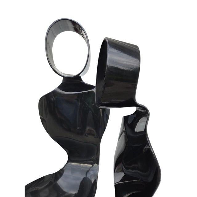Vintage Raymond Karpuska Sculpture Modernist Figural Post-Modern Seated Lovers For Sale - Image 16 of 18