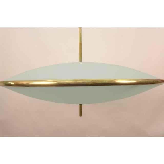 Etched Glass Chandelier in the style of Pietro Chiesa for Fontana Arte - a Pair For Sale In New York - Image 6 of 10