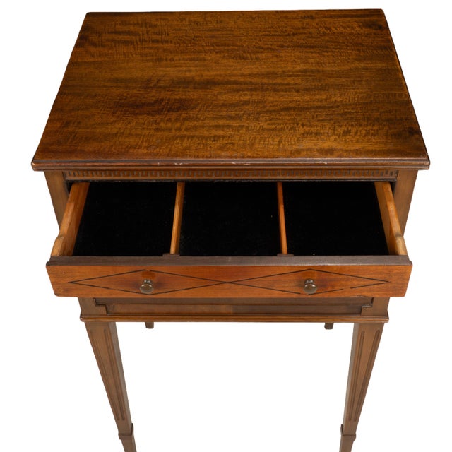 Brown Mid 20th Century Charles P Limbert Arts & Crafts Oak Jewelry Chest Side Table Felt Lined Drawers For Sale - Image 8 of 16