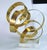 Dan Murphy Dan Murphy Gold Metal Ribbon Sculpture on Lucite Base 1985 Modernist Abstract Infinity Loops For Sale - Image 4 of 11