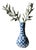 Handmade Ceramic “Gonca” Bud Vase (25cm) White & Blue Cloud Pattern – Minimalist Single Stem Vessel For Sale