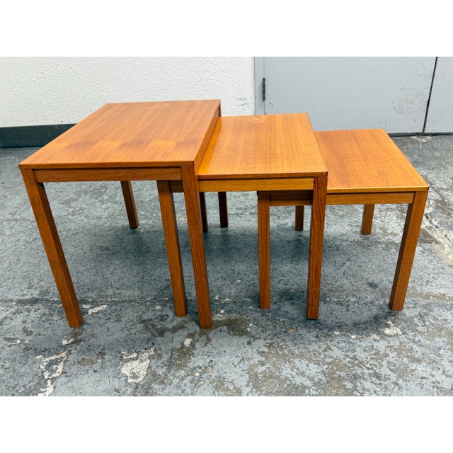 Bent Silberg Mobler Teak Nest Tables, Mid 20th Century, Set of Three For Sale - Image 4 of 12