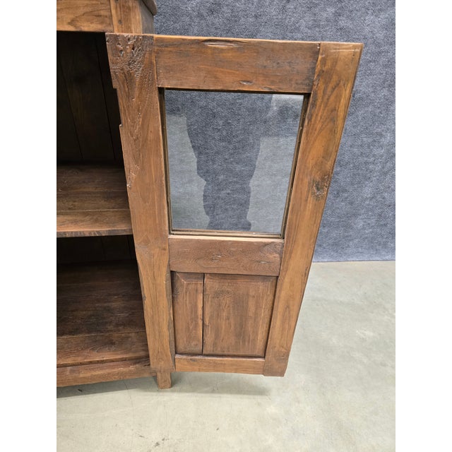 Farmhouse Solid Reclaimed Wood Cabinet Open Shelf For Sale - Image 3 of 9