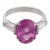Mid Century Agl 4.34 Carat Pink Sapphire Diamond Platinum Ring, Size 4.5 For Sale